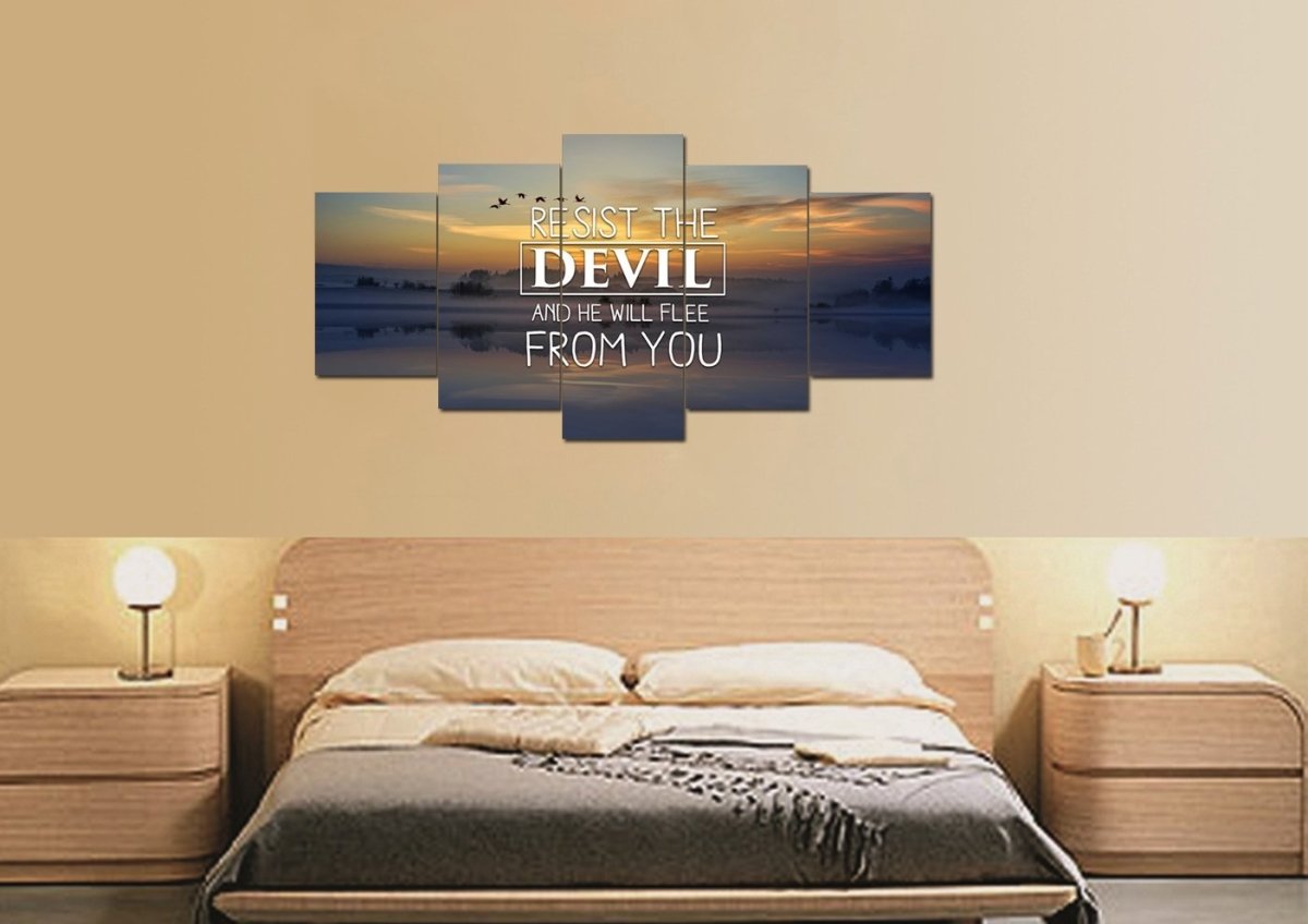 Resist The Devil Canvas Wall Art Print - Christian Canvas Wall Art