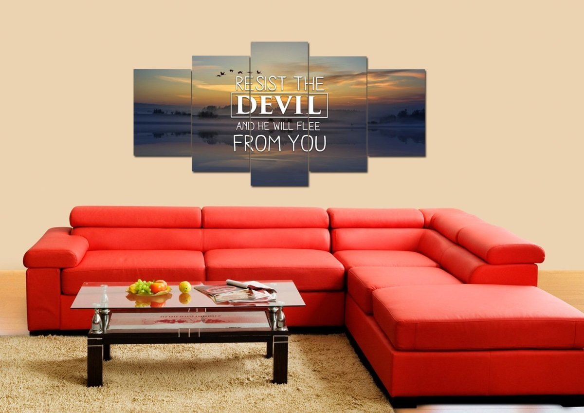 Resist The Devil Canvas Wall Art Print - Christian Canvas Wall Art