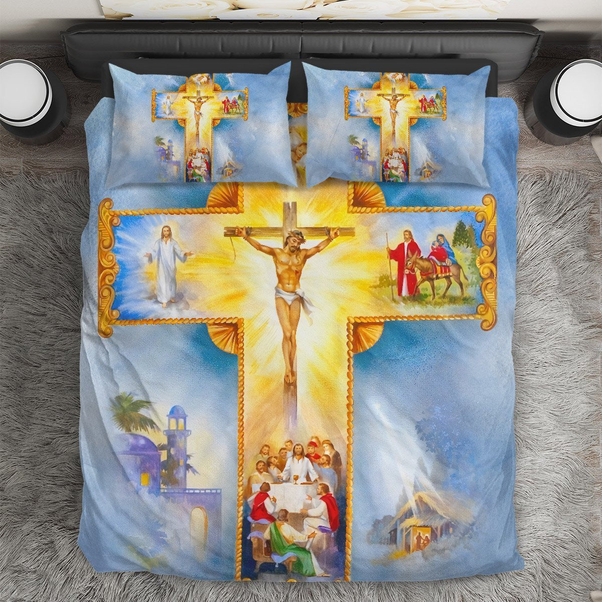 Respect The Cross Jesus Bedding Set - Christian Bedding Sets