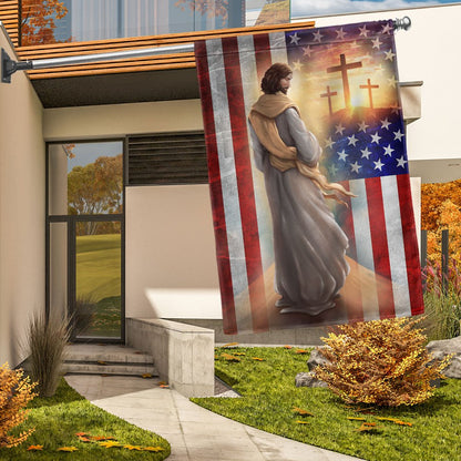 Resurrection Of Jesus Christ American Flag - Religious Easter House Flags - Christian Flag