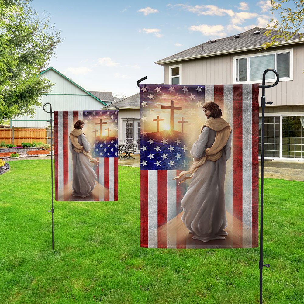 Resurrection Of Jesus Christ American Flag - Religious Easter House Flags - Christian Flag