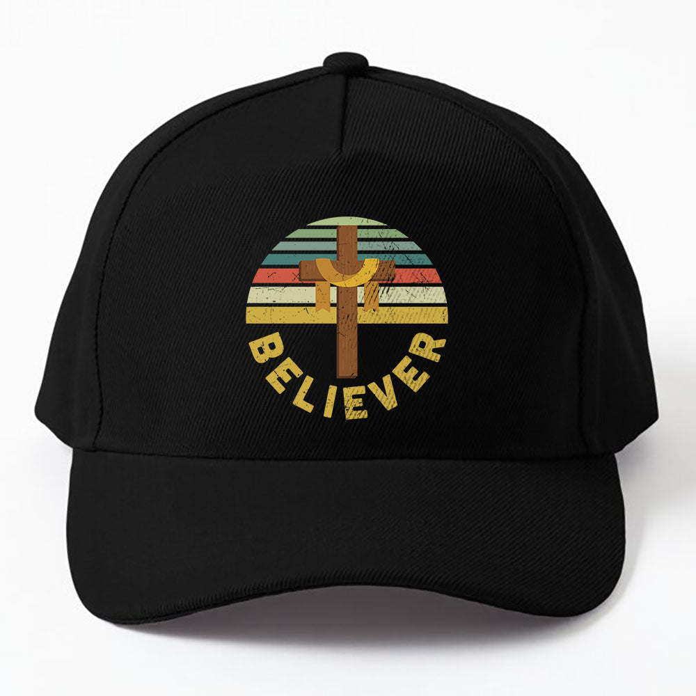 Retro Believer Cross Jesus My Lord Savior Christian Faith Cap