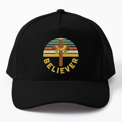 Retro Believer Cross Jesus My Lord Savior Christian Faith Cap