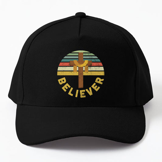 Retro Believer Cross Jesus My Lord Savior Christian Faith Cap