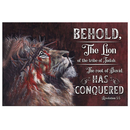 Revelation 55 Behold, The Lion Of The Tribe Of Judah Canvas Wall Art - Religious Wall Decor