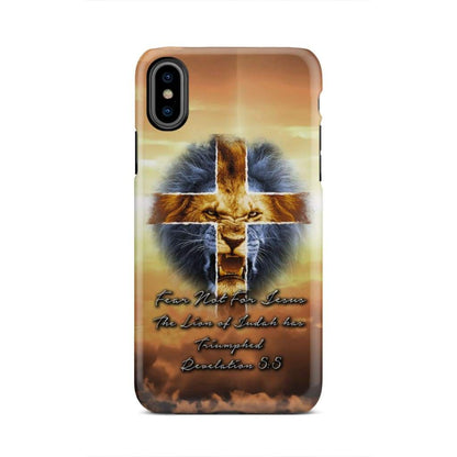 Revelation 55 Fear Not For Jesus The Lion Of Judah Has Triumphed Phone Case - Inspirational Bible Scripture iPhone Cases
