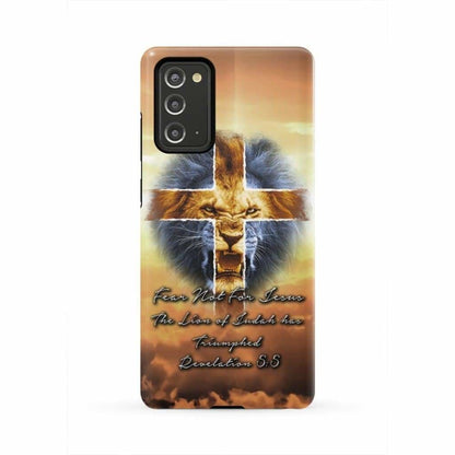 Revelation 55 Fear Not For Jesus The Lion Of Judah Has Triumphed Phone Case - Inspirational Bible Scripture iPhone Cases