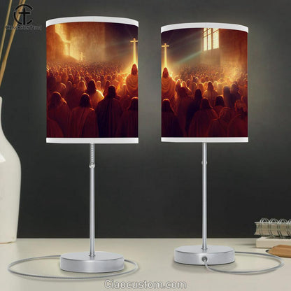 Revelation Jesus Christ Table Lamp Pictures - Faith Art - Christian Table Lamp For Bedroom Decor