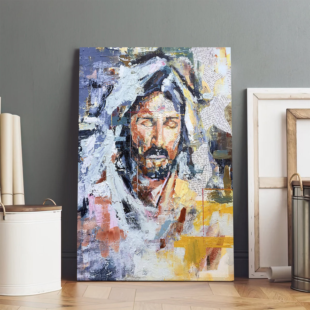 Reverently Quietly Canvas Wall Art - Jesus Picture - Jesus Portrait Canvas