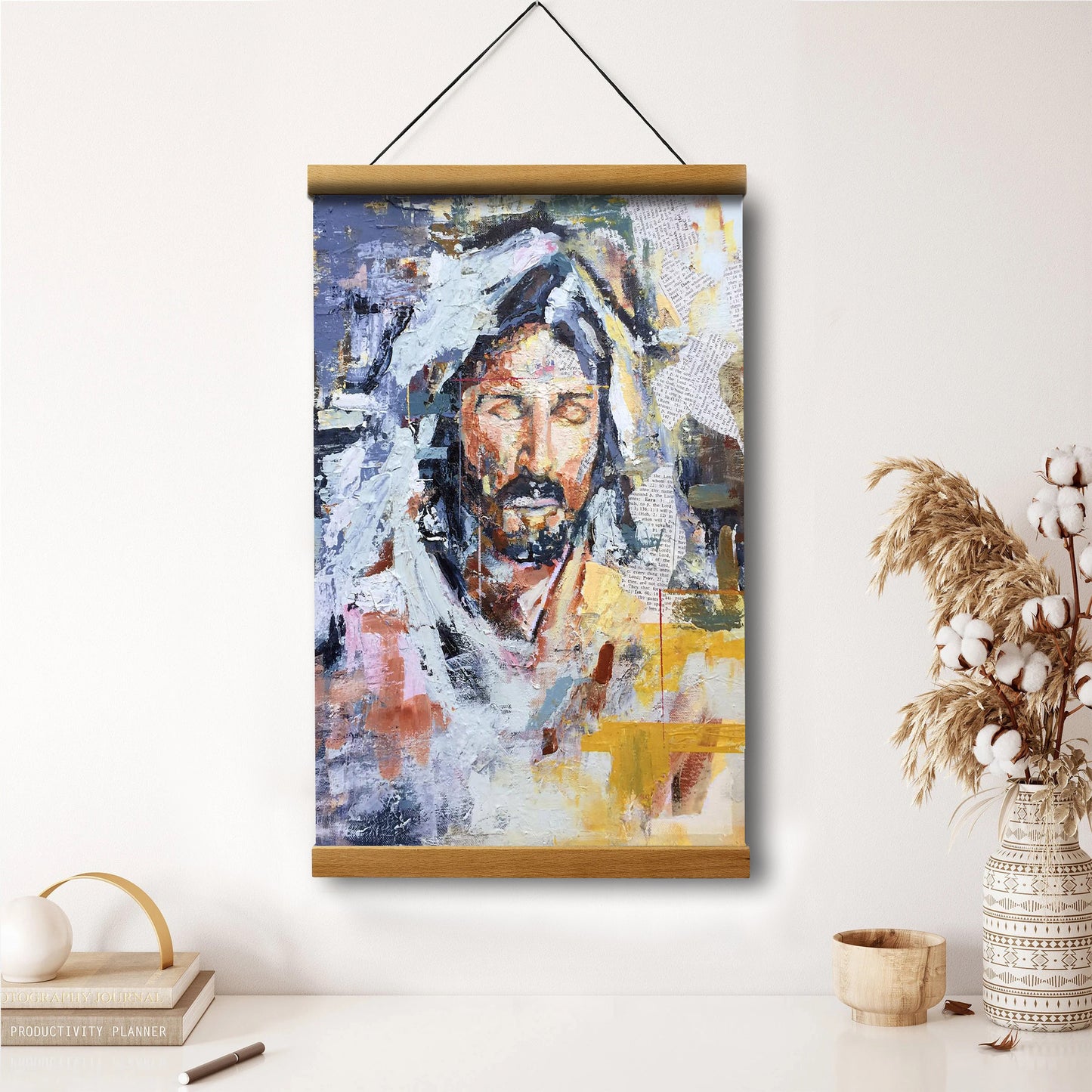 Reverently Quietly Hanging Canvas Wall Art - Jesus Picture - Jesus Portrait Canvas - Religious Canvas