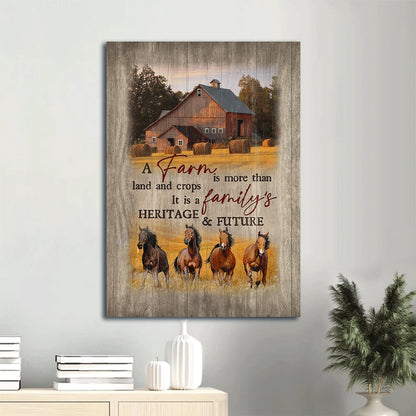 Rice Field Running Horse A Farm Is More Than Land And Crops Canvas Wall Art - Christian Gift