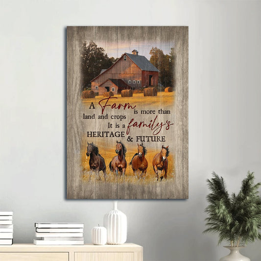 Rice Field Running Horse A Farm Is More Than Land And Crops Canvas Wall Art - Christian Gift