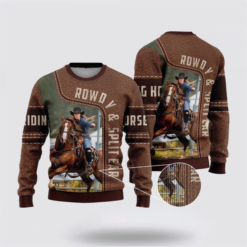 Riding Horse Ugly Christmas Sweater, Farm Sweater, Christmas Gift, Best Winter Outfit Christmas