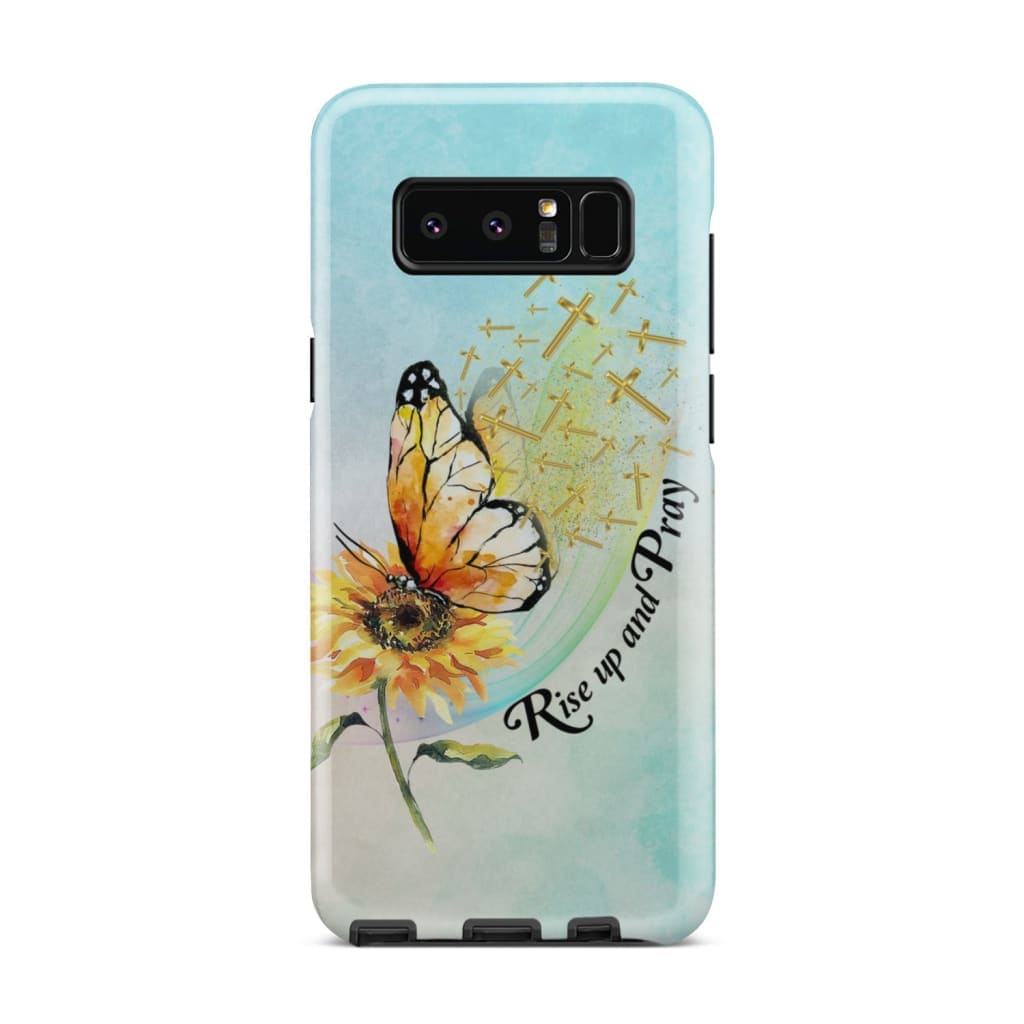 Rise Up And Pray Butterfly Sunflower Phone Case - Christian Phone Cases - Religious Phone Case