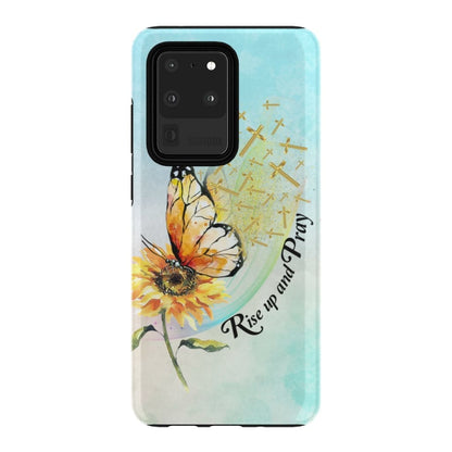 Rise Up And Pray Butterfly Sunflower Phone Case - Christian Phone Cases - Religious Phone Case