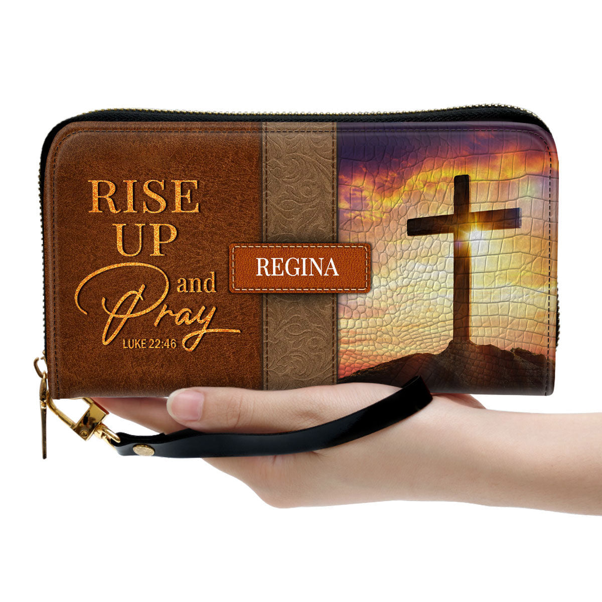 Rise Up And Pray Clutch Purse For Women - Personalized Name - Christian Gifts For Women