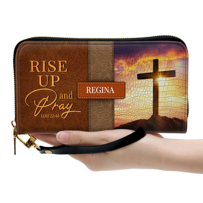 Rise Up And Pray Clutch Purse For Women - Personalized Name - Christian Gifts For Women