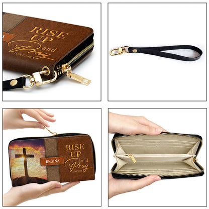 Rise Up And Pray Clutch Purse For Women - Personalized Name - Christian Gifts For Women