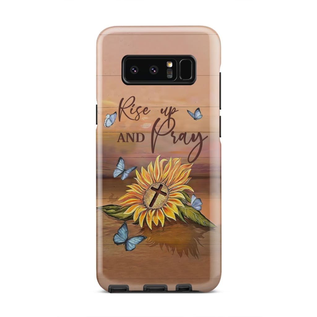 Rise Up And Pray Sunflower Cross Phone Case - Christian Phone Case - Inspirational Bible Scripture iPhone Cases