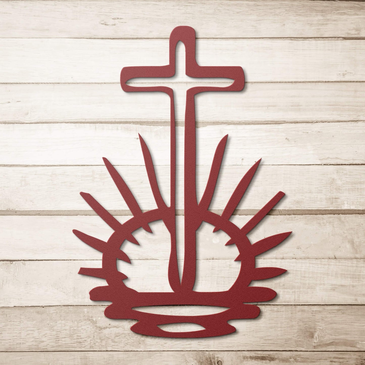 Risen Cross Metal Sign - Christian Metal Wall Art - Religious Metal Wall Decor