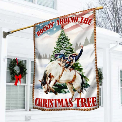 Rockin' Around The Christmas Tree Flag - Christmas Garden Flag - Christmas House Flag - Christmas Outdoor Decoration