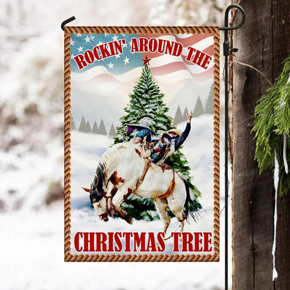Rockin' Around The Christmas Tree Flag - Christmas Garden Flag - Christmas House Flag - Christmas Outdoor Decoration