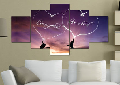 Romance Love Is Patient, Love Is Kind Wall Art - Christian Canvas Wall Art