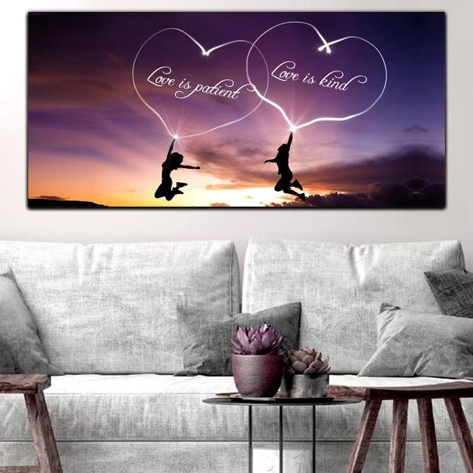 Romance Love Is Patient, Love Is Kind Wall Art - Christian Canvas Wall Art