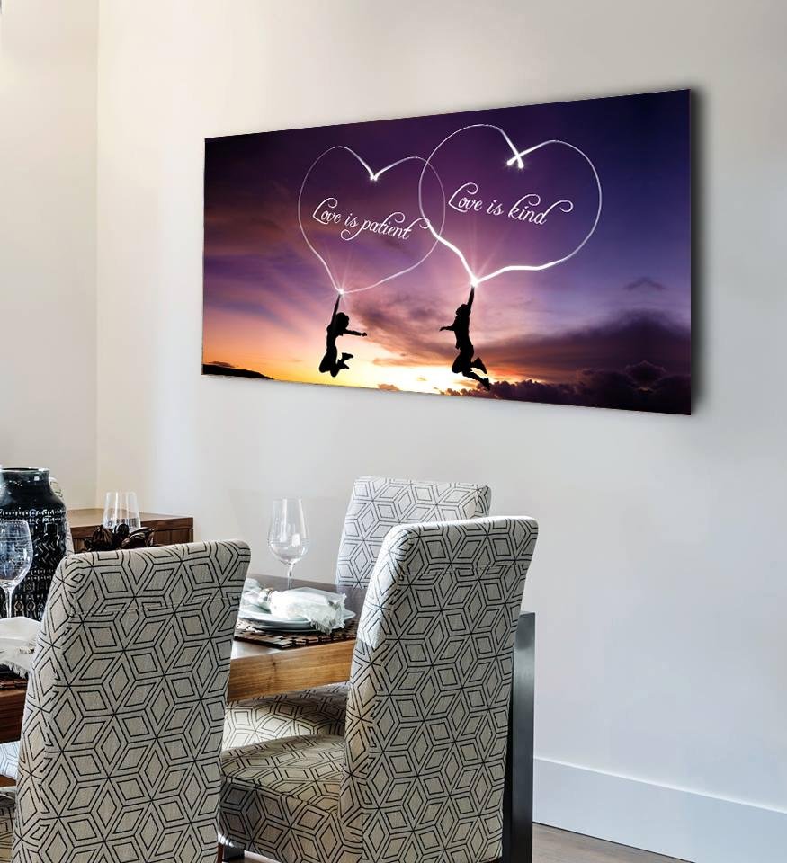 Romance Love Is Patient, Love Is Kind Wall Art - Christian Canvas Wall Art