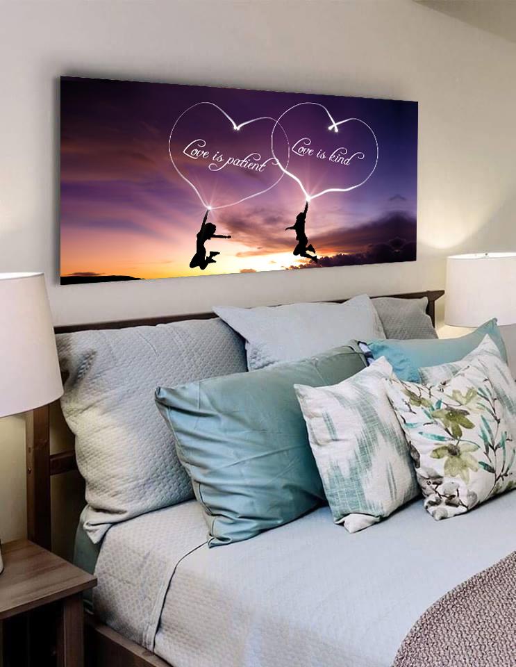 Romance Love Is Patient, Love Is Kind Wall Art - Christian Canvas Wall Art