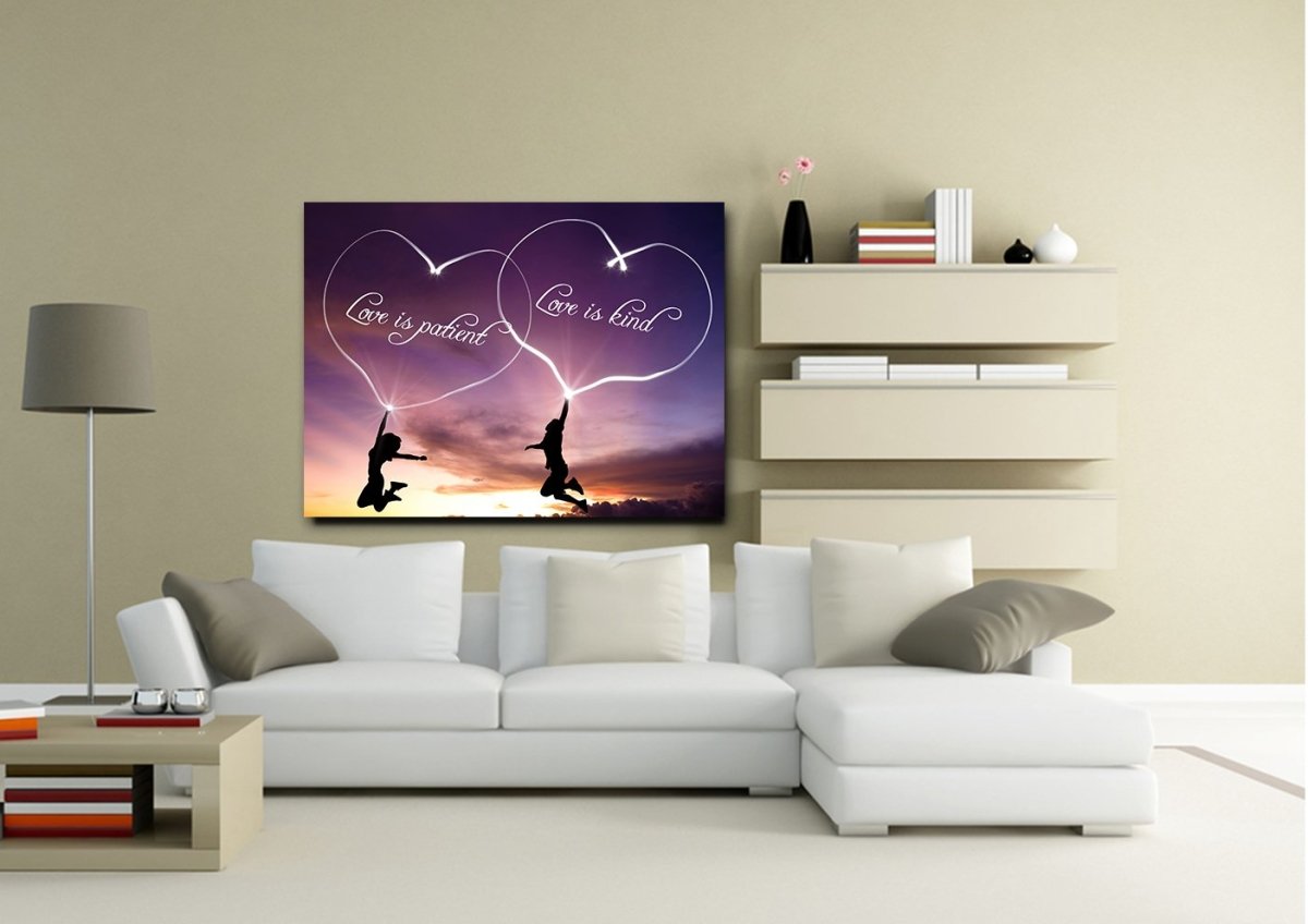Romance Love Is Patient, Love Is Kind Wall Art - Christian Canvas Wall Art