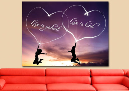 Romance Love Is Patient, Love Is Kind Wall Art - Christian Canvas Wall Art