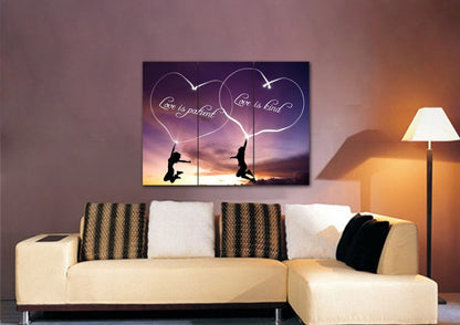 Romance Love Is Patient, Love Is Kind Wall Art - Christian Canvas Wall Art