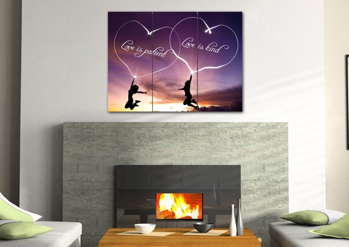 Romance Love Is Patient, Love Is Kind Wall Art - Christian Canvas Wall Art