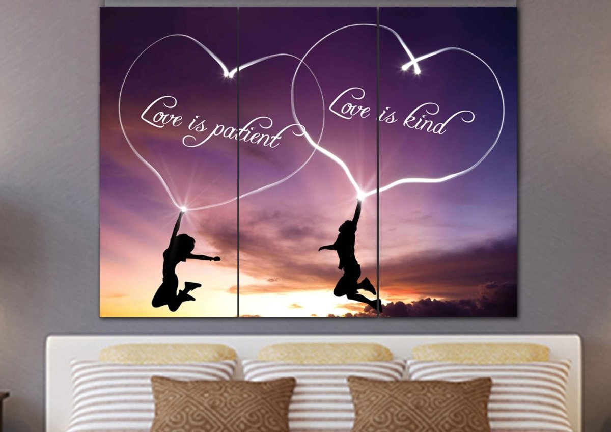 Romance Love Is Patient, Love Is Kind Wall Art - Christian Canvas Wall Art