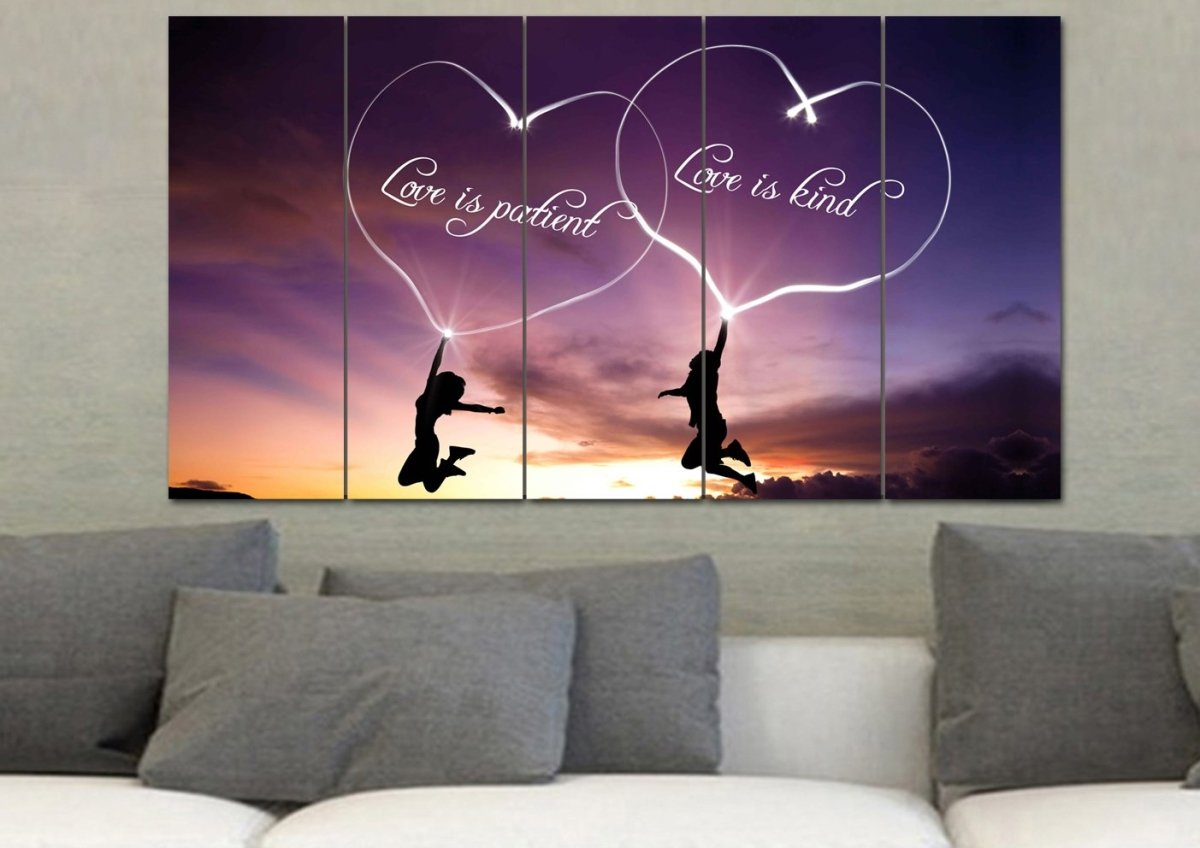 Romance Love Is Patient, Love Is Kind Wall Art - Christian Canvas Wall Art