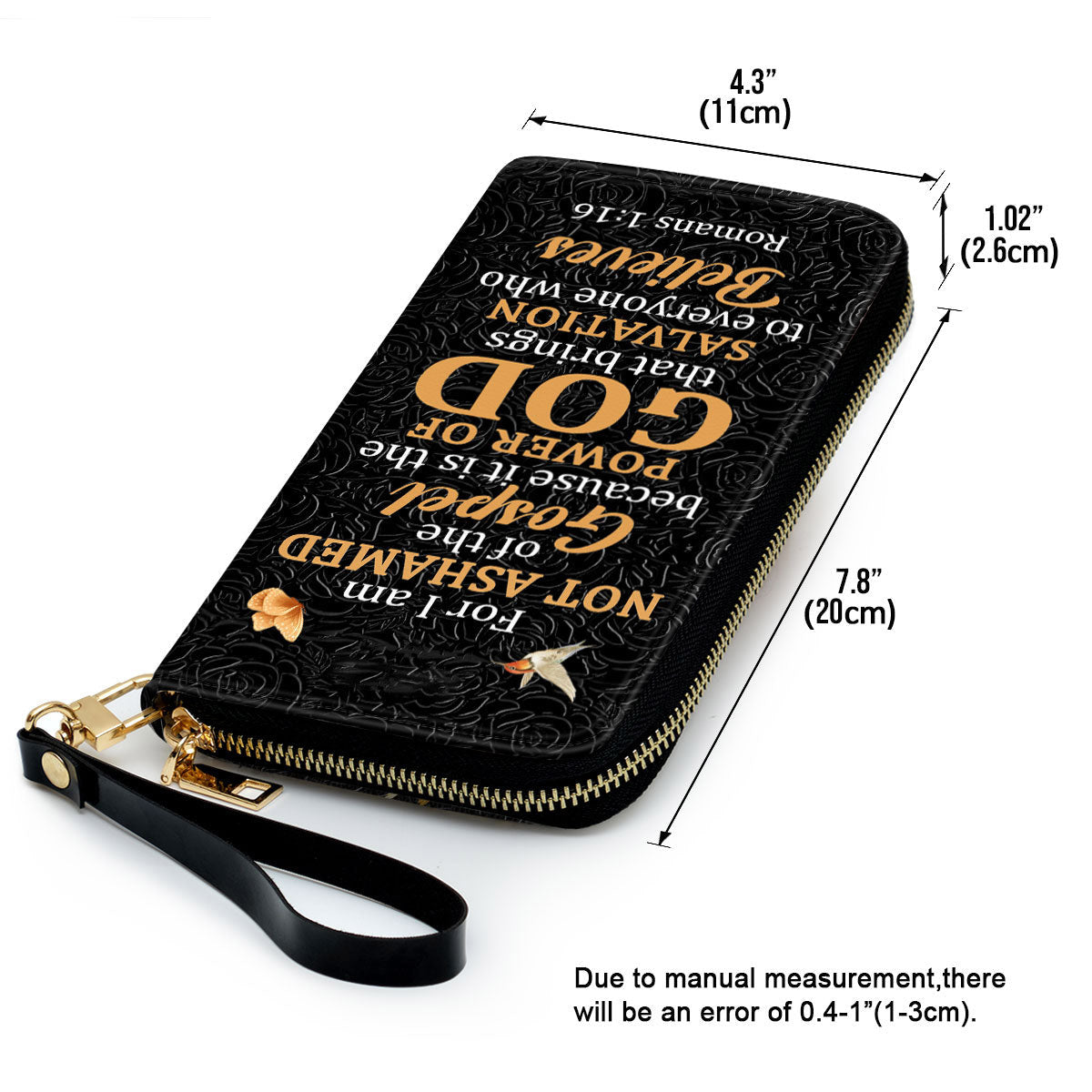 Romans 116 Gift Scriptures For Religious Women For I Am Not Ashamed Of The Gospel Clutch Purse For Women - Personalized Name
