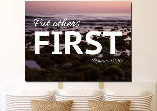 Romans 1210 Put Others First Canvas Wall Art Print - Christian Canvas Wall Art