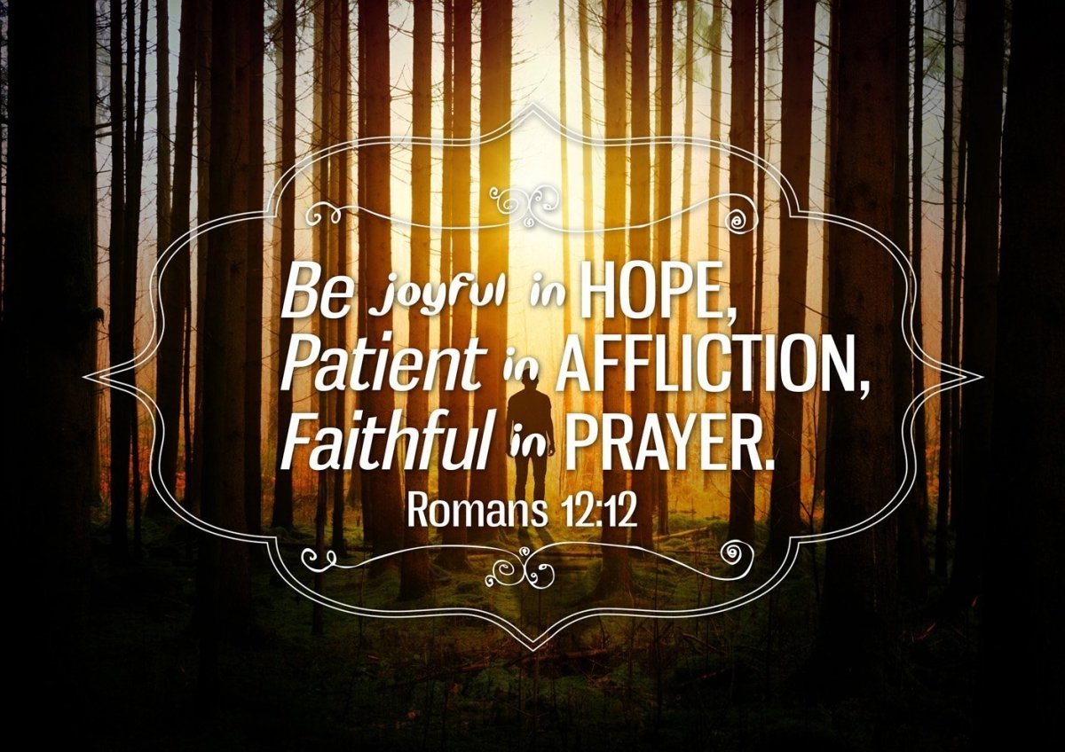 Romans 1212 Be Joyful In Hope Canvas Wall Art Print - Christian Canvas Wall Art