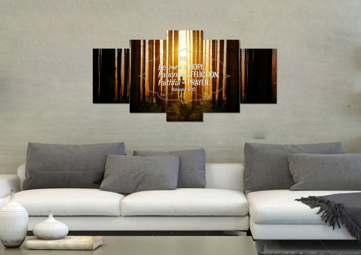 Romans 1212 Be Joyful In Hope Canvas Wall Art Print - Christian Canvas Wall Art