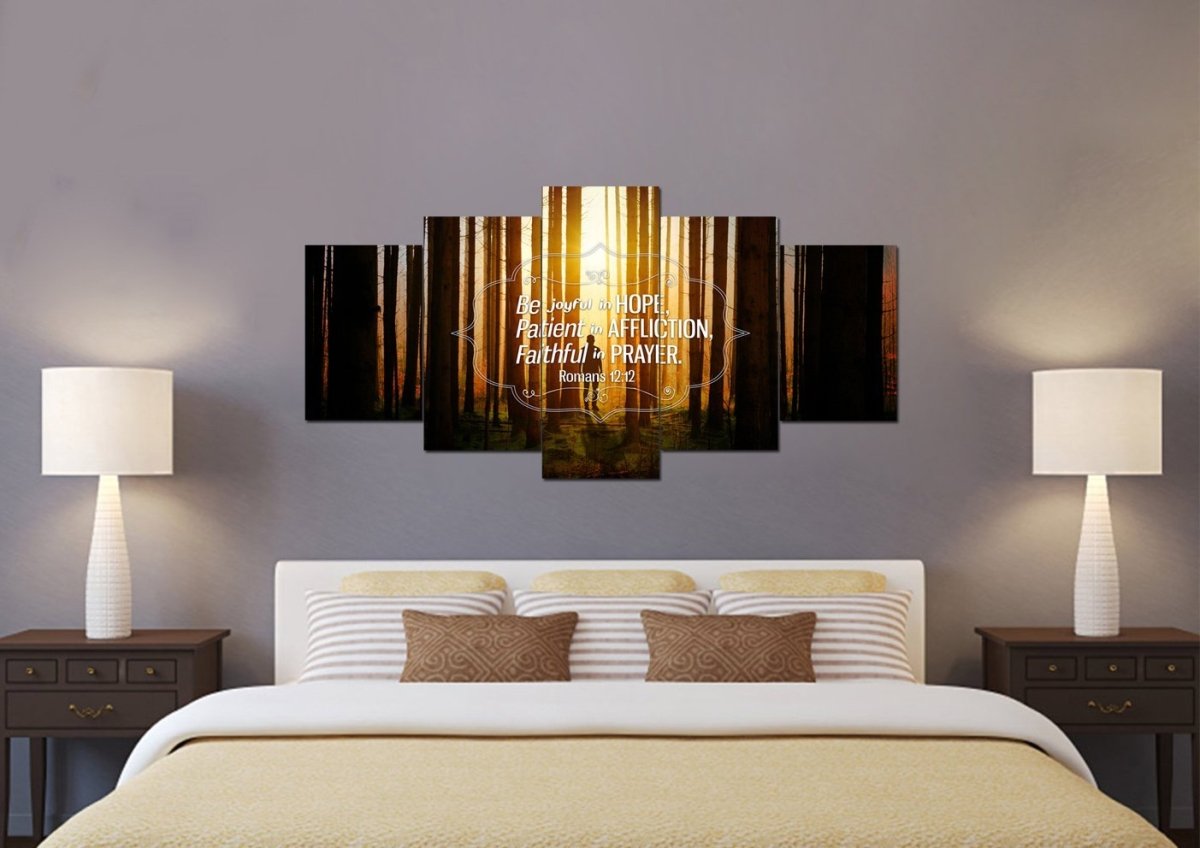 Romans 1212 Be Joyful In Hope Canvas Wall Art Print - Christian Canvas Wall Art