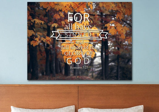 Romans 323 For All Have Sinned Canvas Wall Art Print - Christian Canvas Wall Art