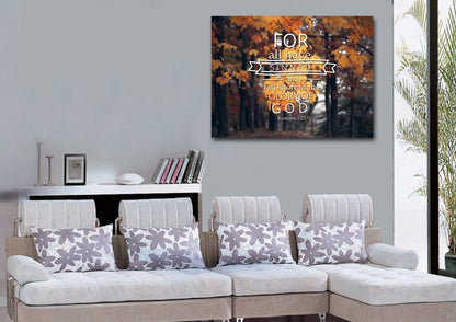 Romans 323 For All Have Sinned Canvas Wall Art Print - Christian Canvas Wall Art