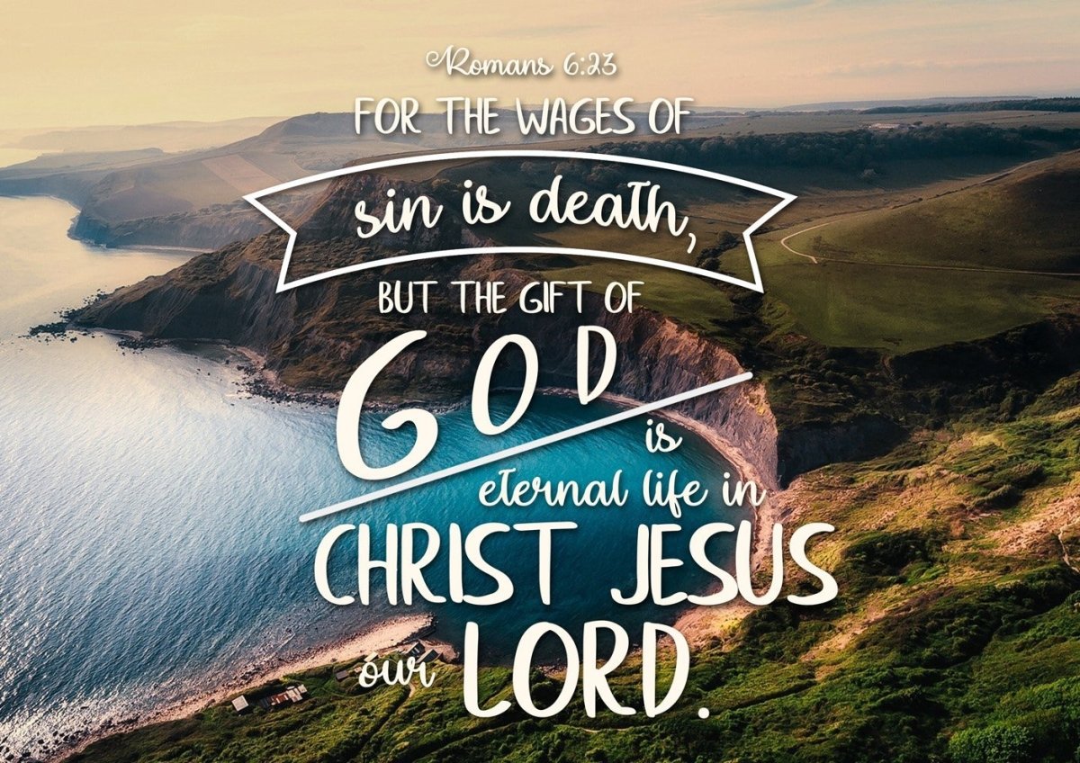 Romans 623 The Gift Of God Is Eternal Life Canvas Wall Art Print - Christian Canvas Wall Art