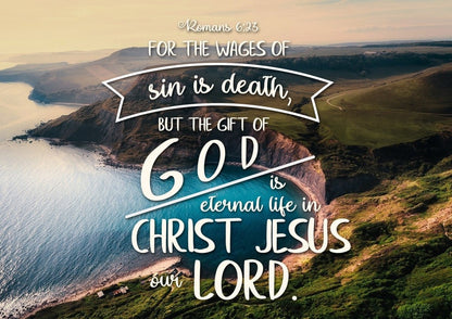 Romans 623 The Gift Of God Is Eternal Life Canvas Wall Art Print - Christian Canvas Wall Art