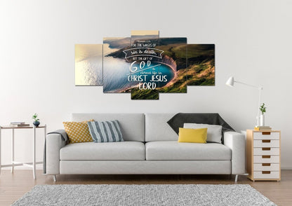 Romans 623 The Gift Of God Is Eternal Life Canvas Wall Art Print - Christian Canvas Wall Art