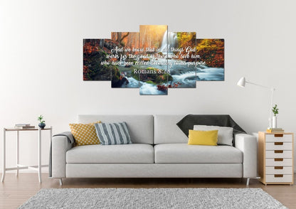 Romans 828 God Works For The Good Canvas Wall Art Print - Christian Canvas Wall Art