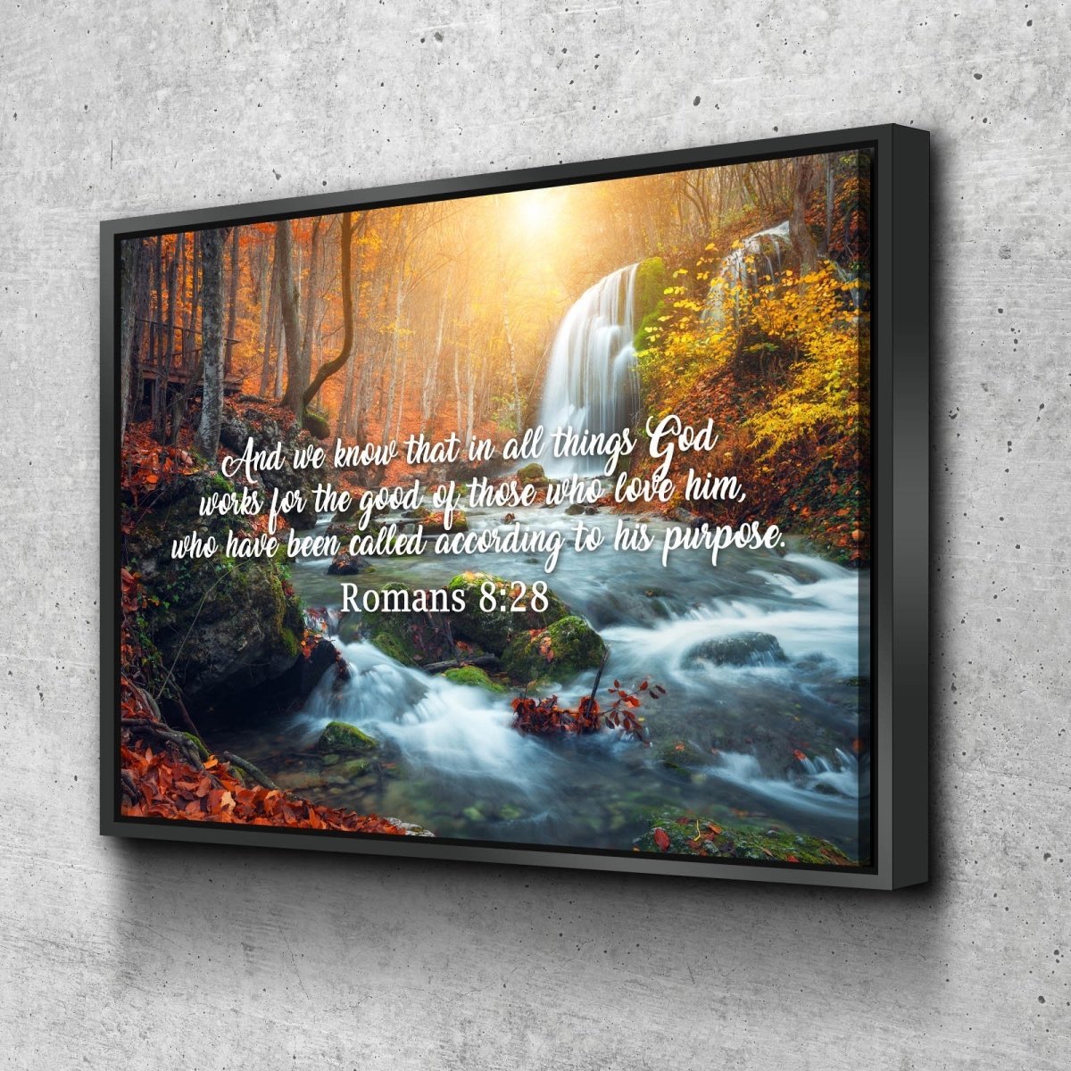 Romans 828 God Works For The Good Canvas Wall Art Print - Christian Canvas Wall Art