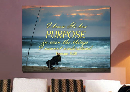 Romans 828 He Has A Purpose, Even Things I Can't Understand Canvas - Christian Canvas Wall Art