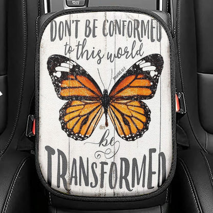 Romans 828 In All Things God Works For The Good Seat Box Cover, Bible Verse Car Center Console Cover, Scripture Car Interior Accessories